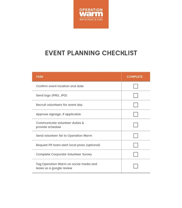 Event Planning Checklist