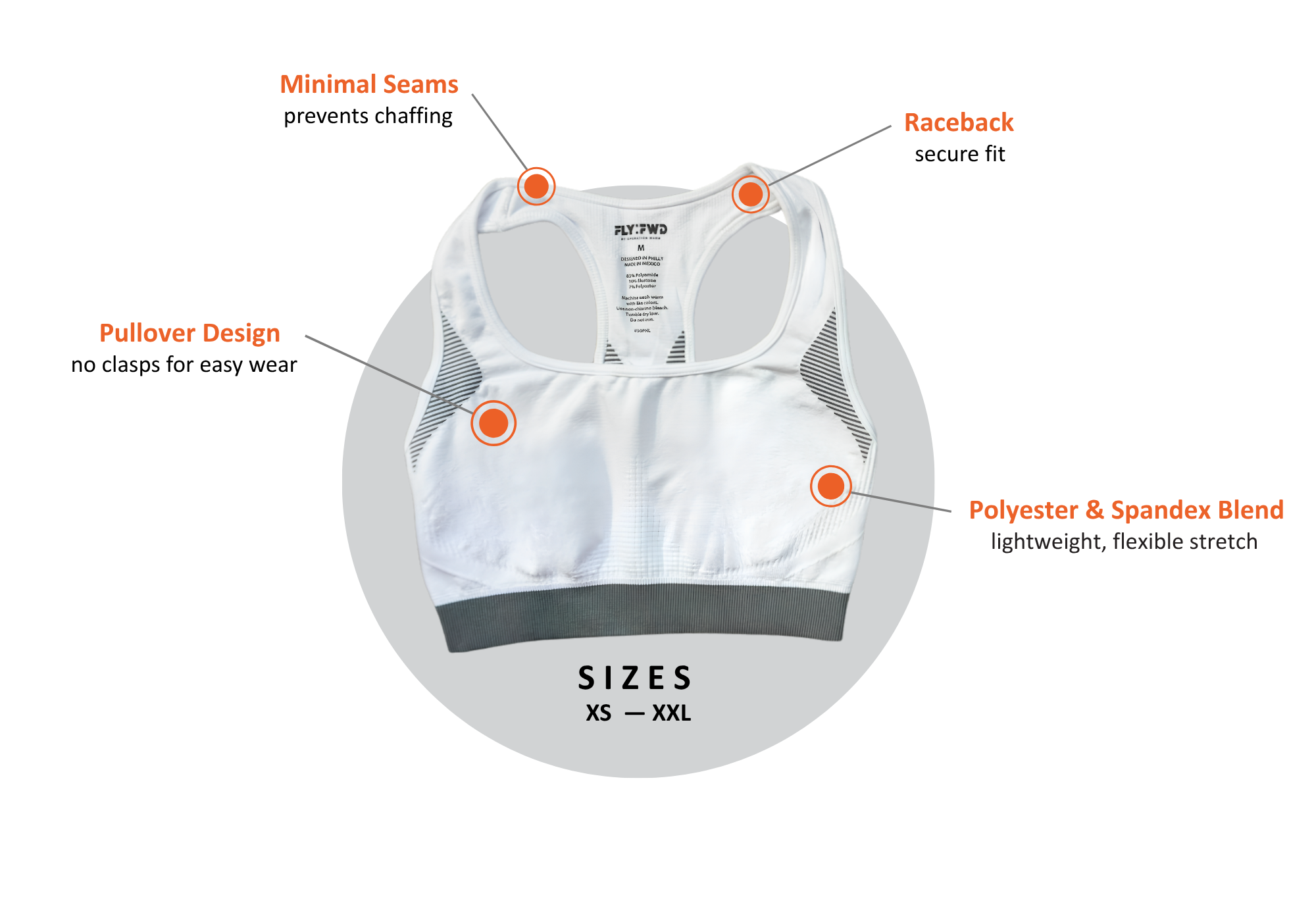 Operation Warm Sports Bra Features