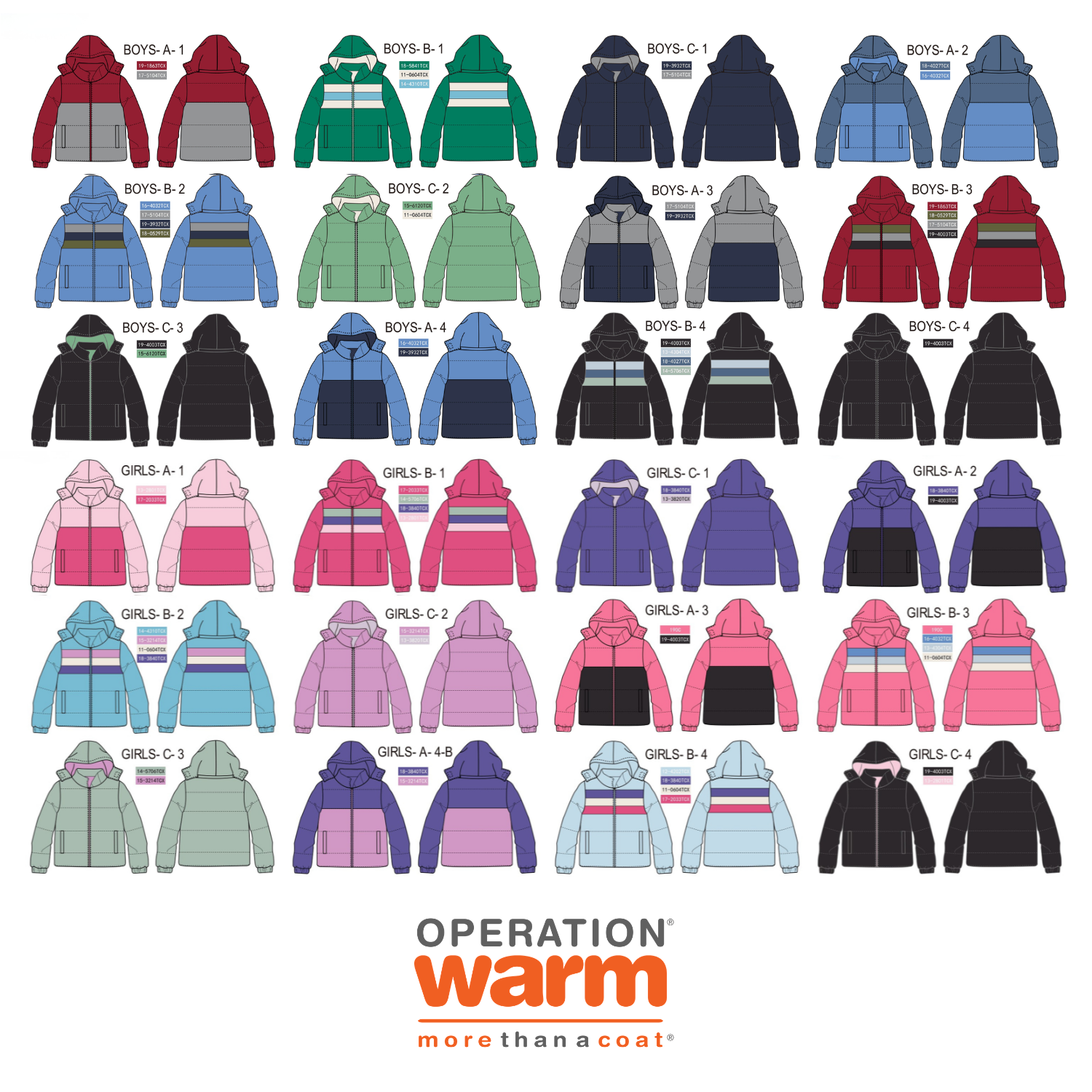 Operation Warm Coat Colors